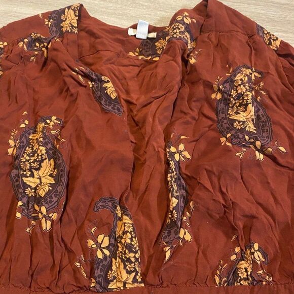 Ecote deep v neck long sleeve short romper size 4 - Picture 3 of 8